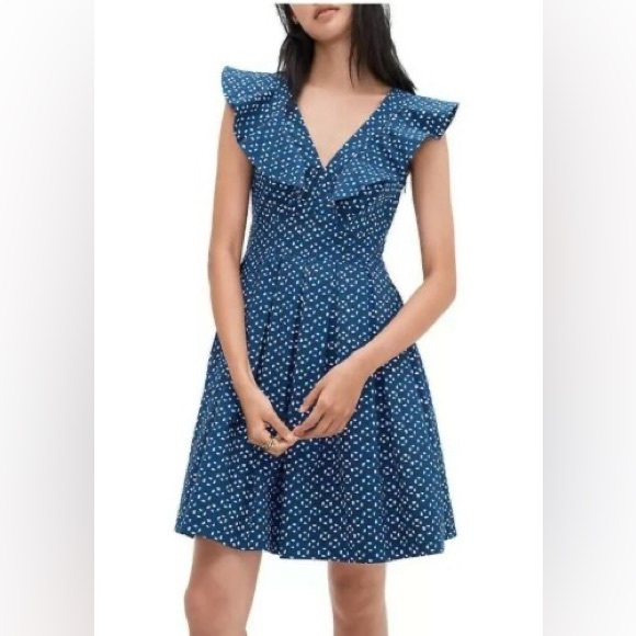 Kate Spade Blue Geo Print Dress - Picture 1 of 5